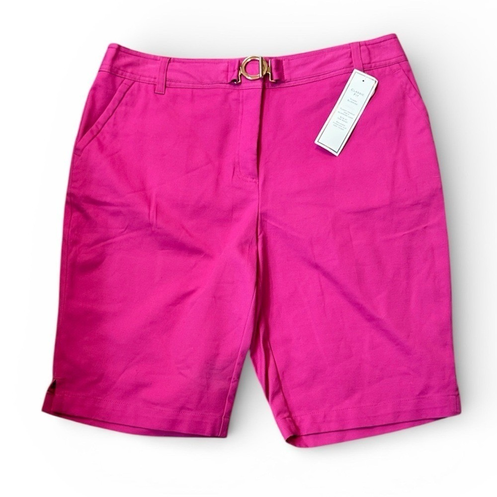 Charter Club Fuchsia Tummy Slimming Classic Fit Women's Shorts size 12 NWT